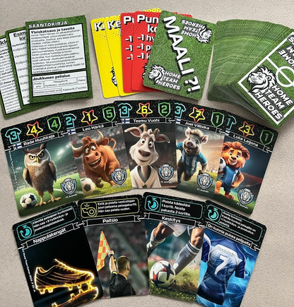 Keräilykortit jotka ovat FC Animals peli pakkauksen sisältö Home Team Heroes pelissä